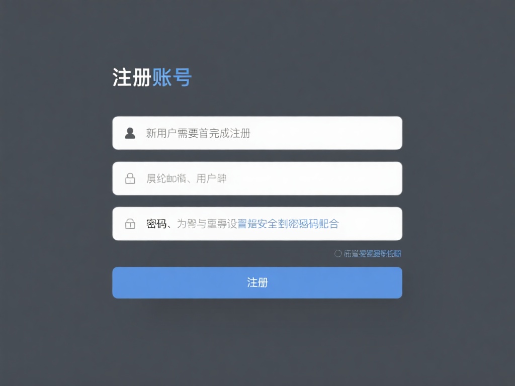 注册与账号信息填写：新用户需要首先完成注册。填写真